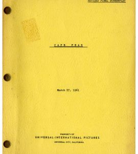 CAPE FEAR (Mar 27, 1961) Revised final screenplay by James R. Webb