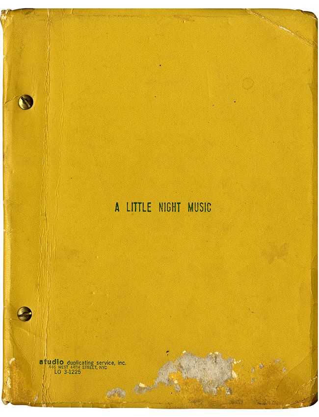 LITTLE NIGHT MUSIC, A (Mar 5, 1973) Theatre script playing version by Stephen Sondheim, Hugh Wheeler
