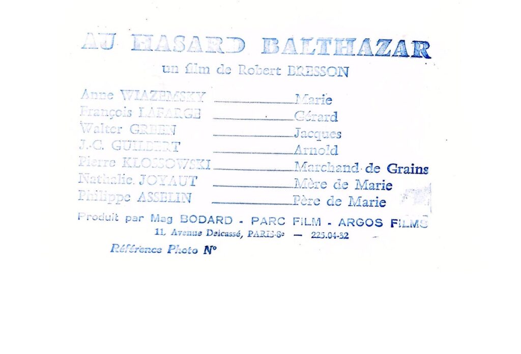 AU HASARD, BALTHASAR (1966)