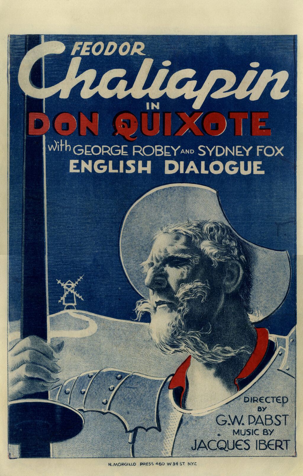 DON QUIXOTE (ADVENTURES OF DON QUIXOTE) (1933) Window card poster