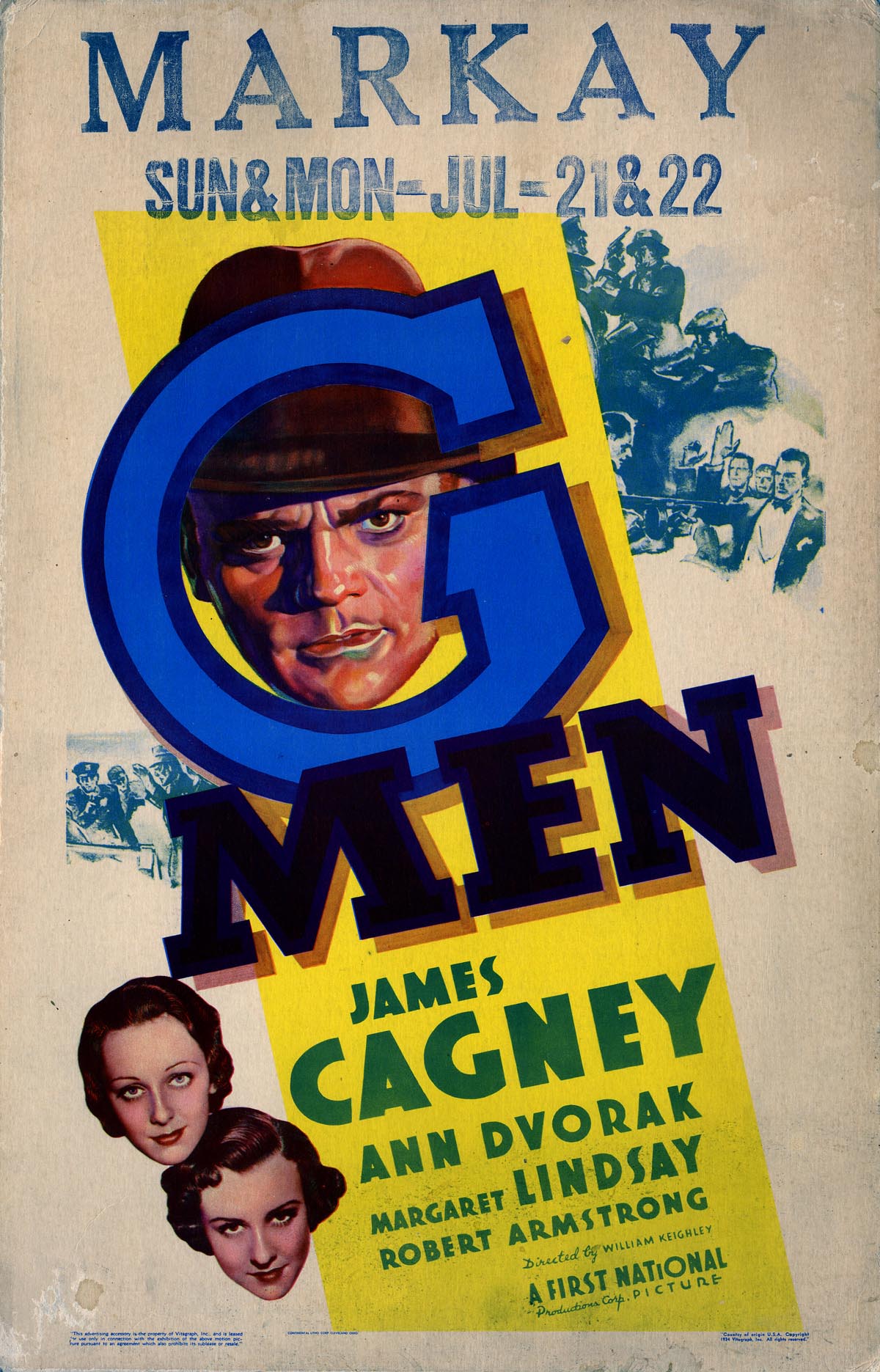 G Men Lobby Card Movie Poster James Cagney Ann Dvorak 