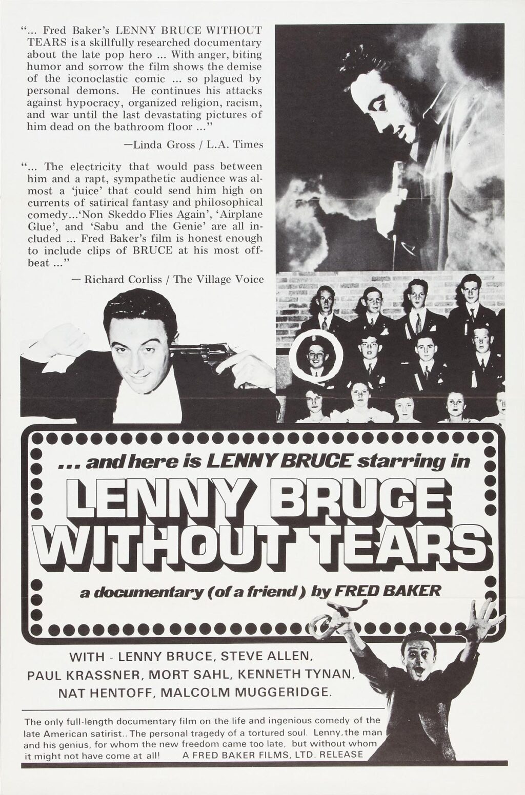 LENNY BRUCE WITHOUT TEARS (1972) One sheet poster