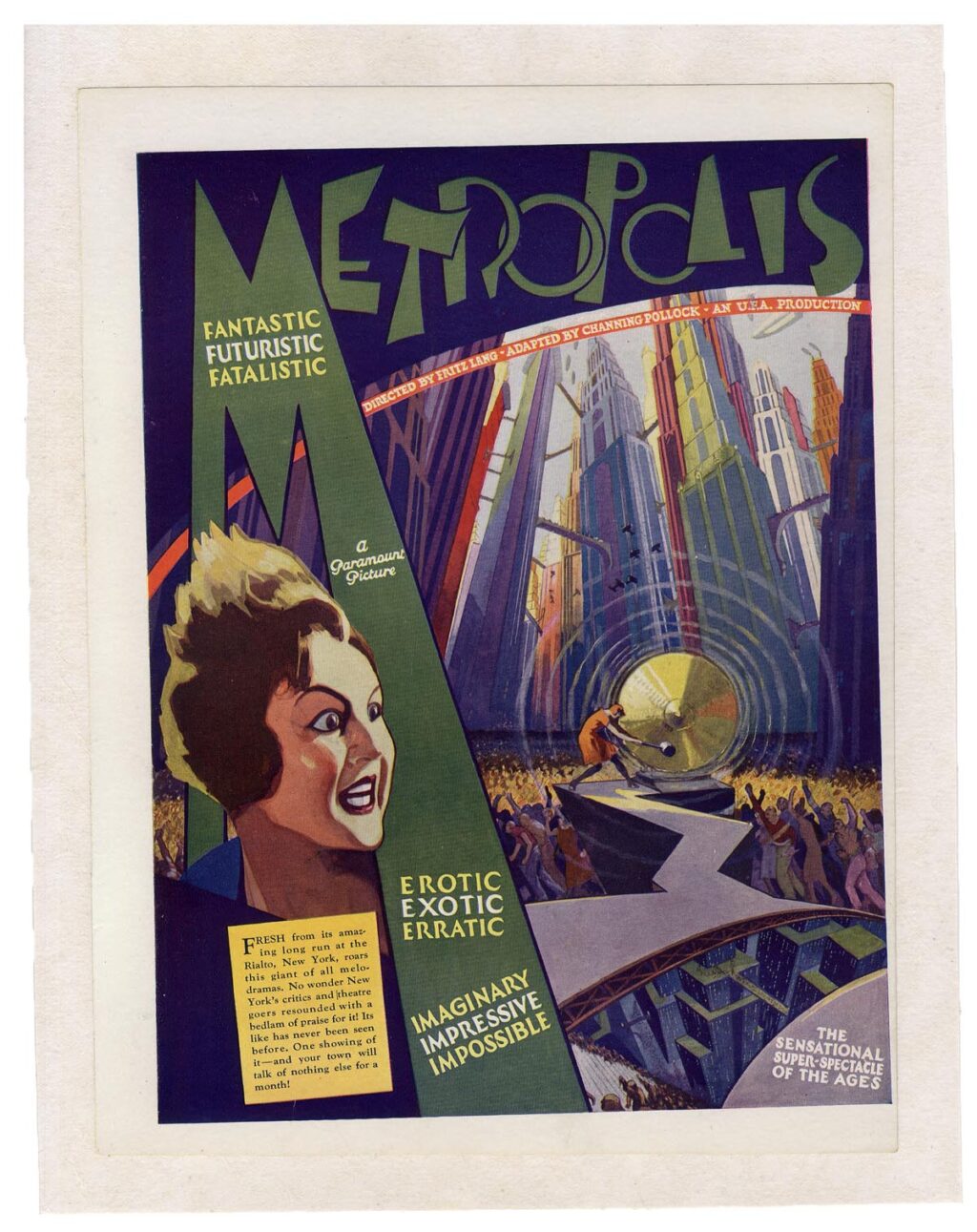 METROPOLIS (1927) Trade ad