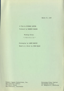 (LESTER, RICHARD, DIRECTOR) PETULIA Screenplay by Larry Marcus Based on a Novel by John Haase March 27, 1967