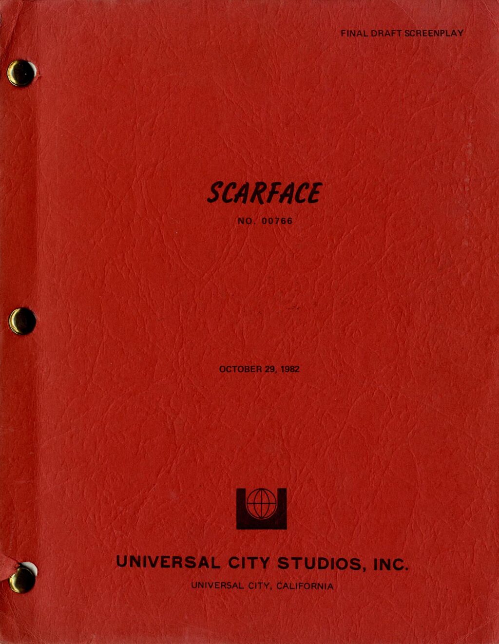 SCARFACE (1983) Final Draft Screenplay by Oliver Stone Oct 29, 1982
