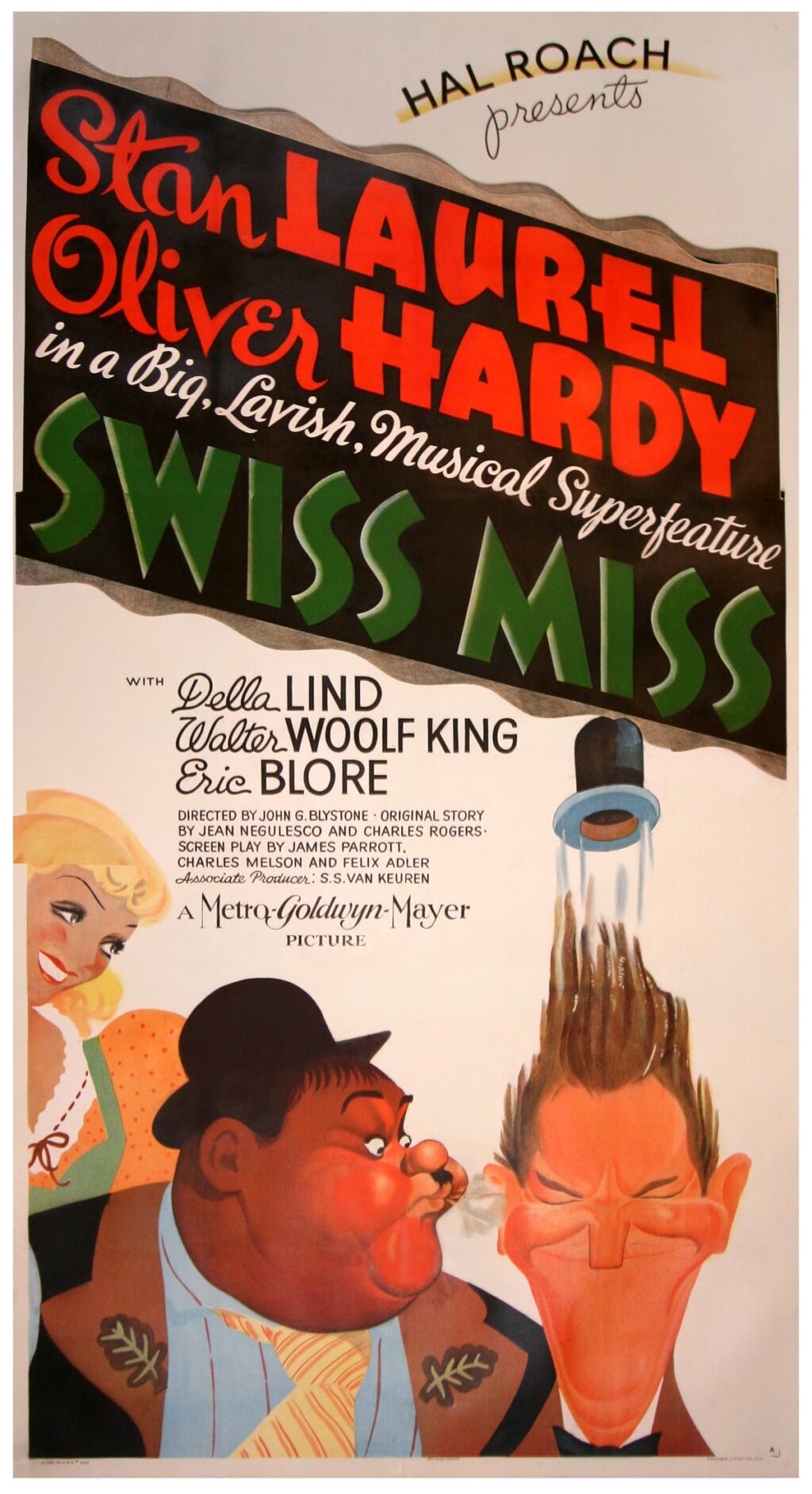SWISS MISS (1938) Three sheet style A poster by Al Hirschfeld