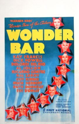 WONDER BAR (1934) Window card poster