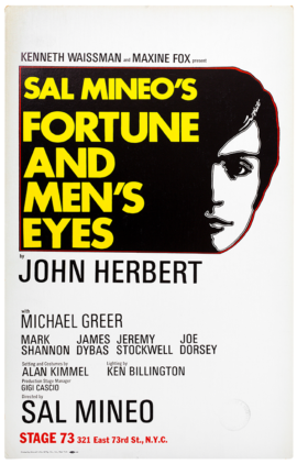 FORTUNE AND MEN'S EYES (1969) Theatre window card poster