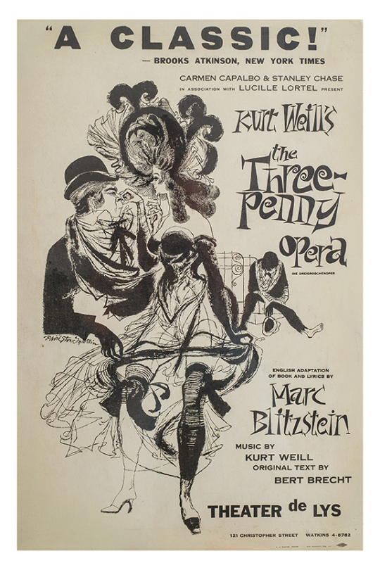 THREEPENNY OPERA, THE [DIE DREIGROSCHENOPER] (1955) Theatre window card poster