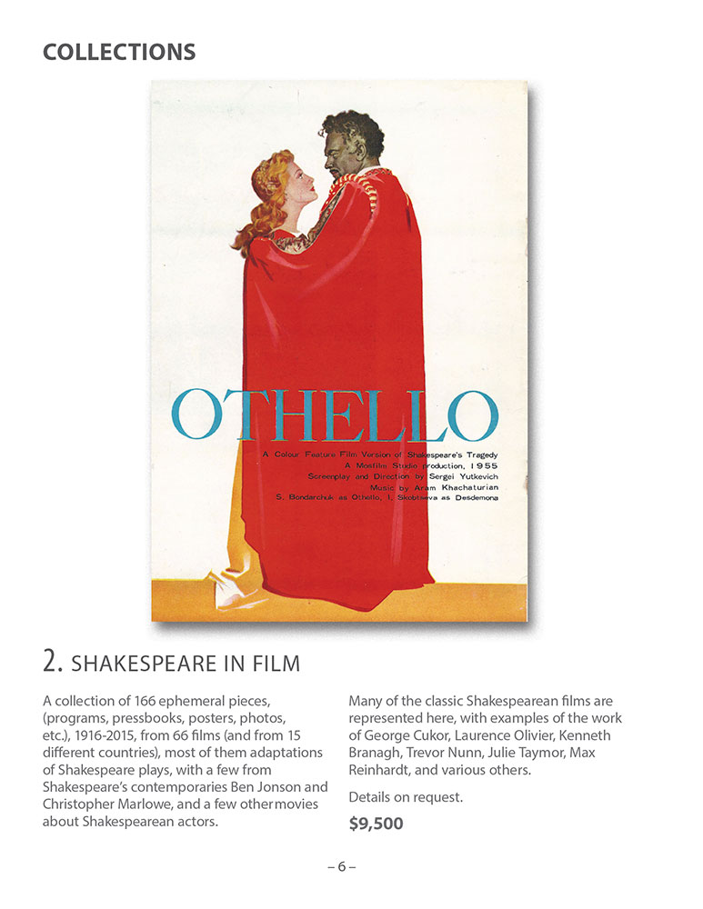 Walter Reuben Catalog - Shakespeare Collection