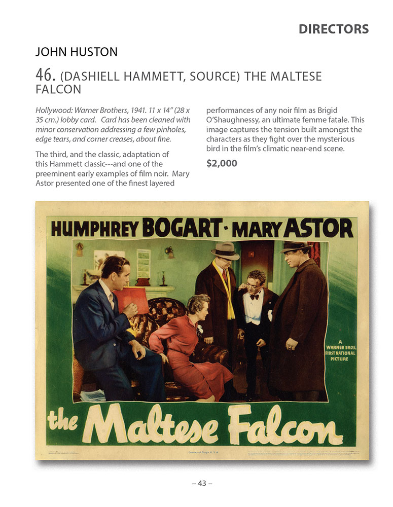 Walter Reuben Catalog - Directors - Maltese Falcon