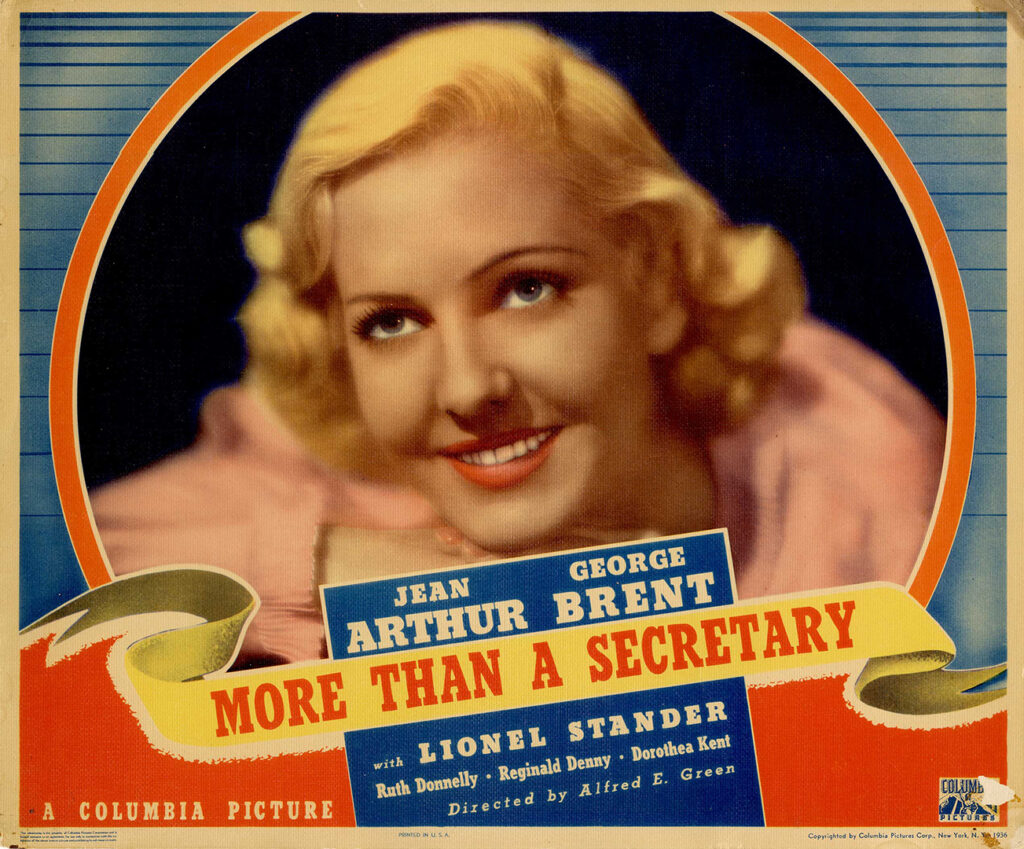 MORE THAN A SECRETARY (1936) Jumbo lobby card