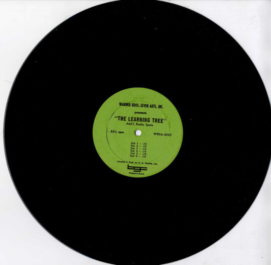 Gordon Parks (screenwriter, director) THE LEARNING TREE (1969) Vinyl record of radio spots