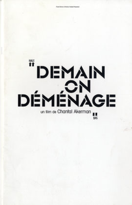 DEMAIN ON DEMENAGE (2004) French pressbook for Chantal Akerman film