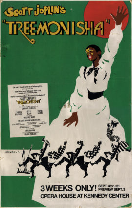 Treemonisha (1975) window card poster (22 x 14") for Washington, D.C. tryout of a Houston Grand Opera production of Scott Joplin's African American opera.