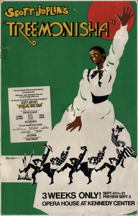 Treemonisha (1975) window card poster (22 x 14") for Washington, D.C. tryout of a Houston Grand Opera production of Scott Joplin's African American opera.