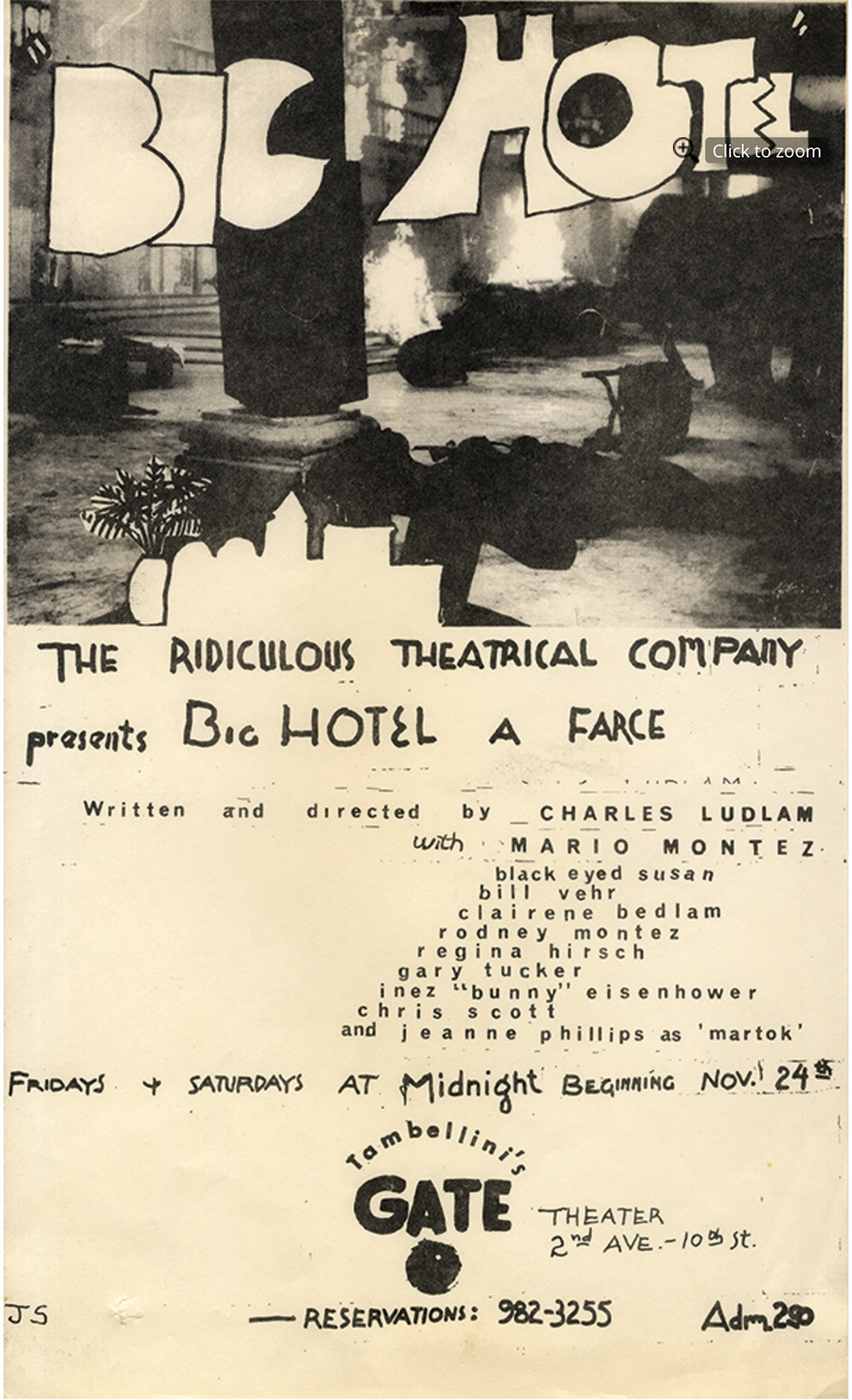 Big Hotel a play by Charles Ludlam (1968)