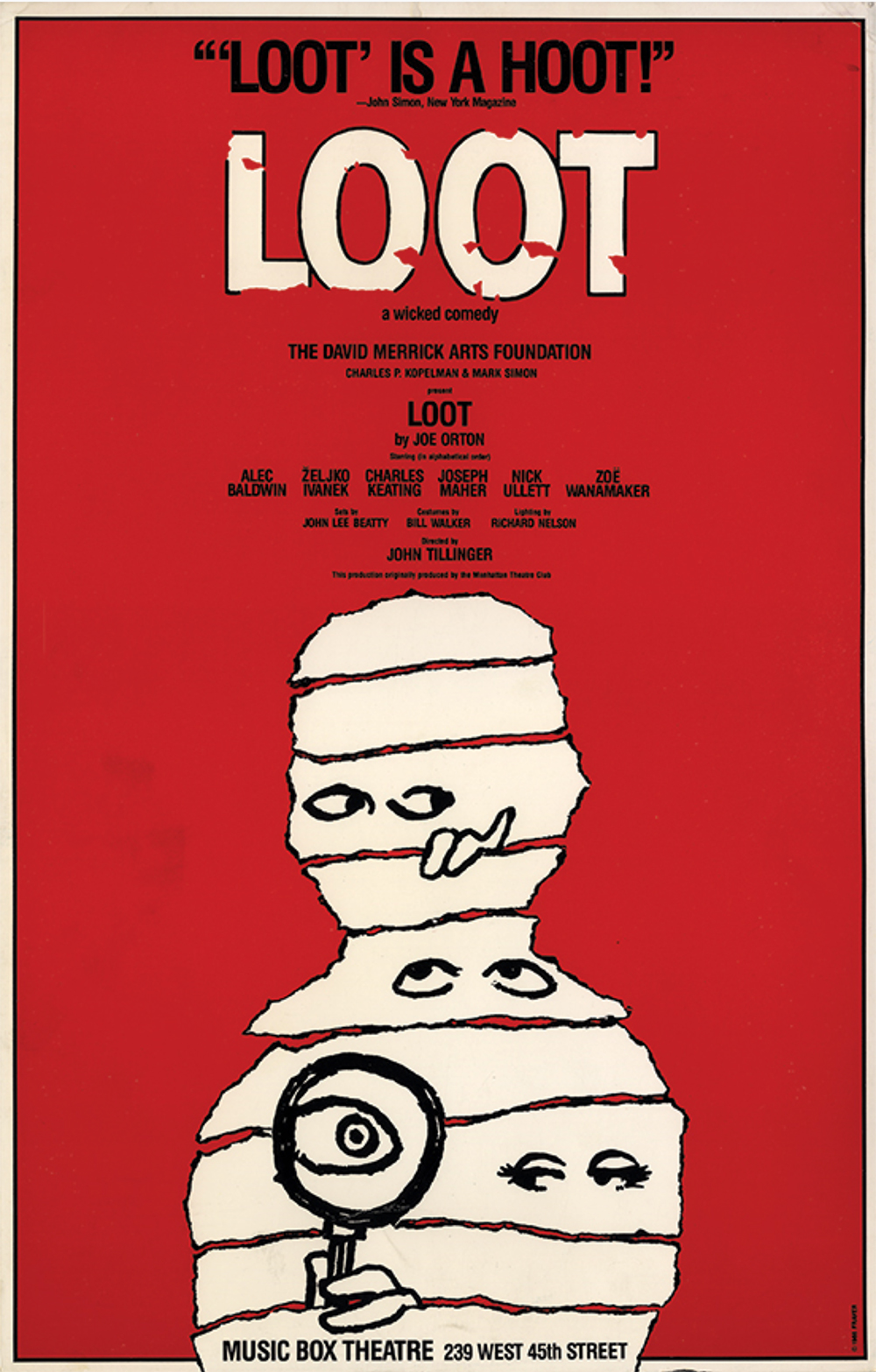 Loot, the Broadway production of the play by Joe-Orton