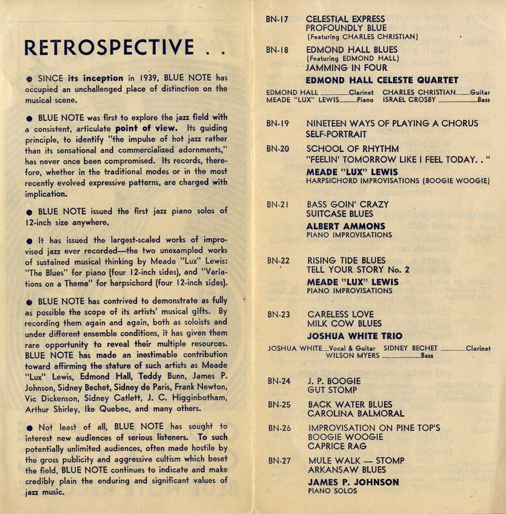 Blue Note Records COMPLETE CATALOG BLUE NOTE RECORDS The Finest in Hot Jazz [1944] - Image 2