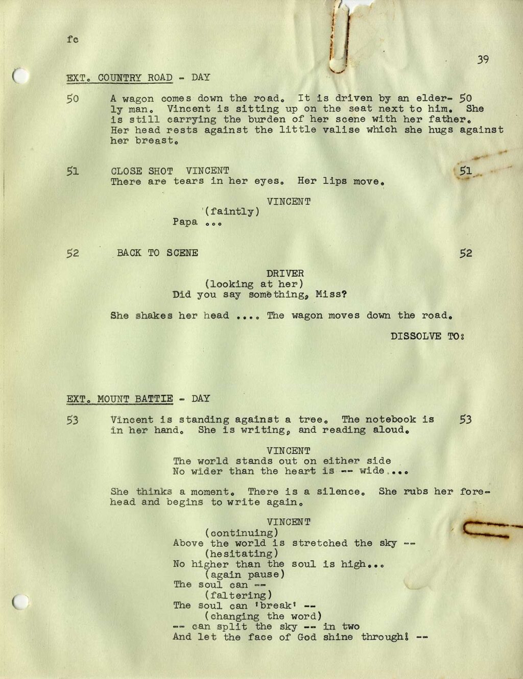 EDNA ST. VINCENT MILLAY STORY, THE (Feb 19, 1959) Final Draft screenplay by Michael Blankfort - Image 4