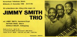 JIMMY SMITH TRIO (1968) Swiss concert flyer