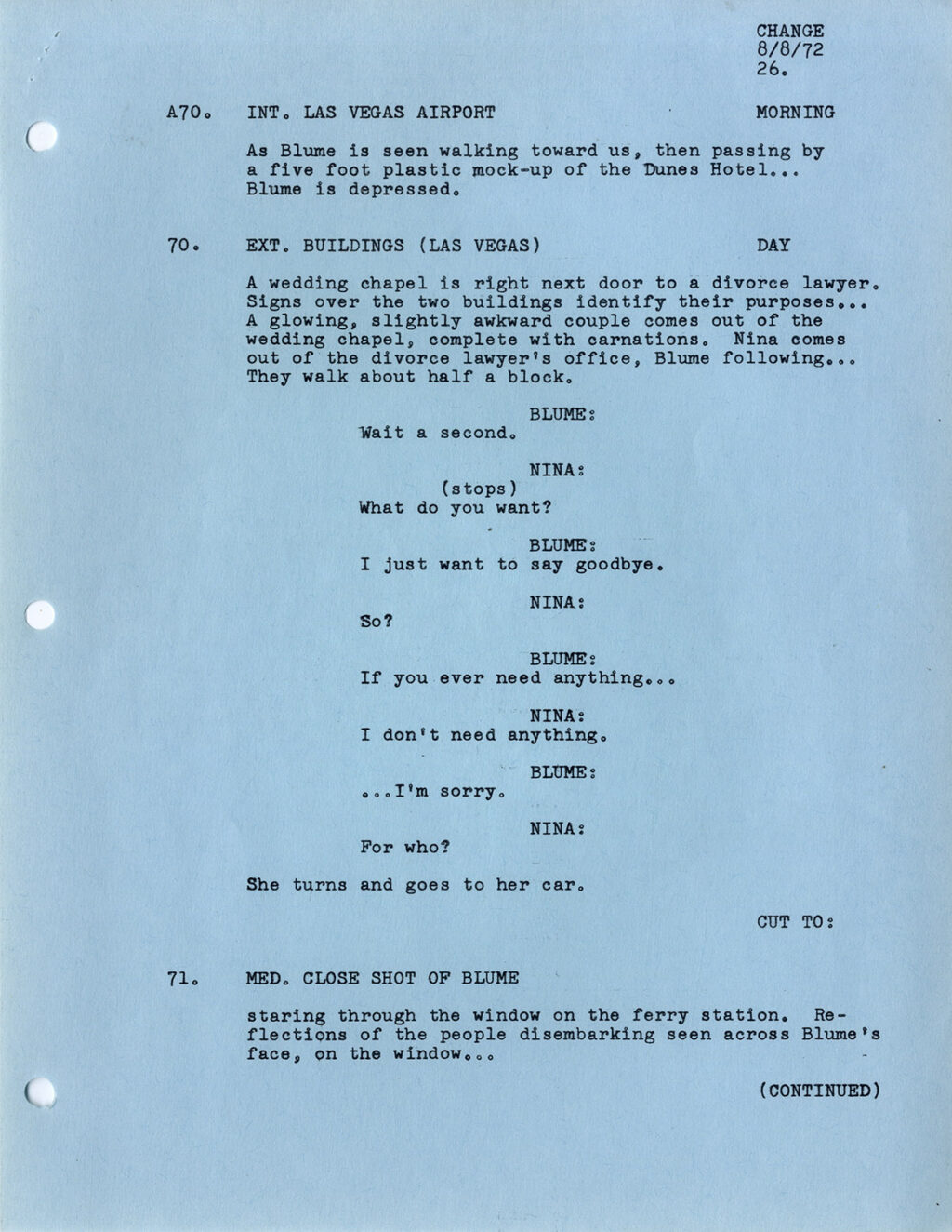 BLUME IN LOVE [under working title: LOVE IN BLUME] (1973) Script by Paul Mazursky, 1972 - Image 4