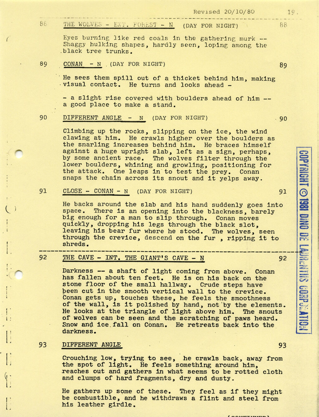 CONAN THE BARBARIAN a screenplay by John Milius THIRD DRAFT, Oct. 20, 1980 - Image 2