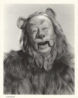 WIZARD OF OZ, THE (1939) Laughing portrait of Bert Lahr as the Cowardly Lion