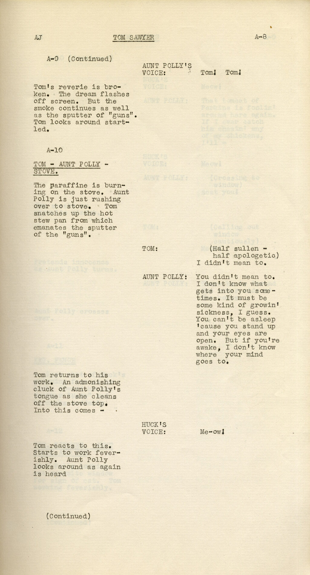 TOM SAWYER (Jul 20, 1930) First white script adapted from Mark Twain