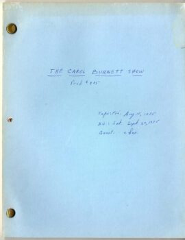 CAROL BURNETT SHOW, THE (1975) Final revision TV script / Cher (guest star)