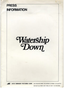 WATERSHIP DOWN (1978) Press kit