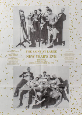 THE SAINT AT LARGE Presents NEW YEAR'S EVE (Dec 31, 1990) Event poster / Designed by Jim Weidinger
