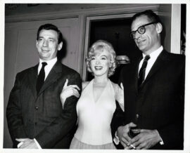 MARILYN MONROE, ARTHUR MILLER, YVES MONTAND (1960) BTS photo