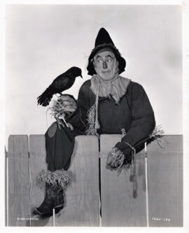 WIZARD OF OZ, THE (1939) Publicity portrait of Ray Bolger with raven