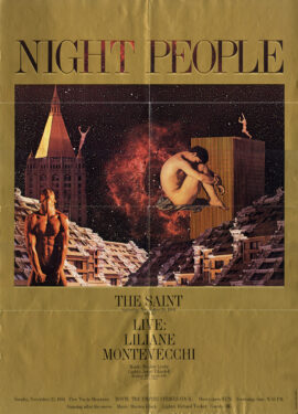 NIGHT PEOPLE (Nov 24, 1984) Event poster for NYC nightclub The Saint