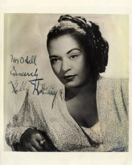 BILLIE HOLIDAY (ca. 1945) Autographed photo