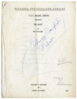 MATINEE THEATRE - "THE CAUSE" (1958) TV script by Rod Serling