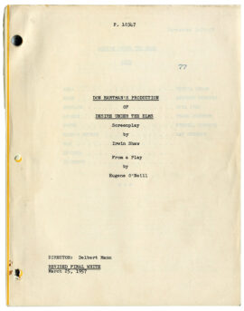DESIRE UNDER THE ELMS (Mar 25, 1957) Revised Final White script by Irwin Shaw