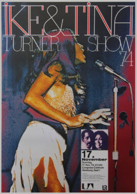 KE & TINA TURNER SHOW '74 (1974) German concert poster by Gunther Kieser