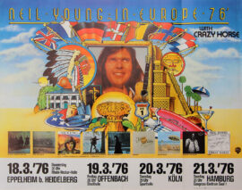 NEIL YOUNG IN EUROPE '76 WITH CRAZY HORSE (1976) West German concert poster