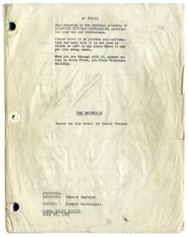 THE MOUNTAIN (Jul 28, 1955) Final White script by Ranald MacDougal