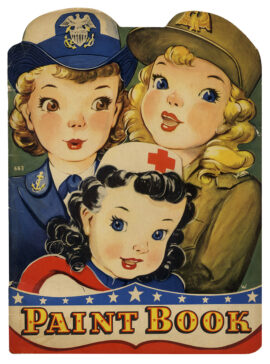 GIRLS IN SERVICE PAINT BOOK (1943) Coloring book with art by Pru Herric