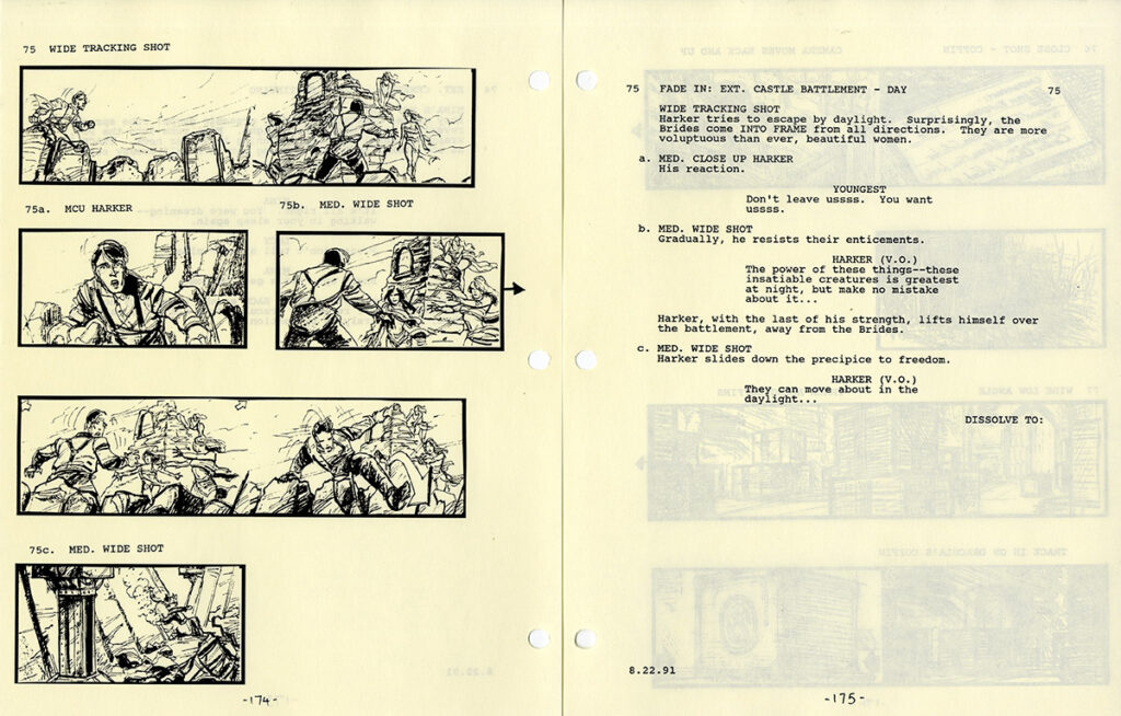 BRAM STOKER'S DRACULA (1991-92) Revised film script with storyboards