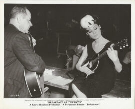 BREAKFAST AT TIFFANY'S (1961) BTS Audrey Hepburn guitar lessons