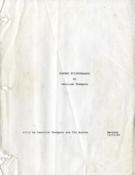 EDWARD SCISSORHANDS (1989-90) Script archive