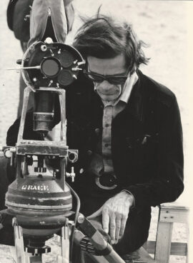 PIER PAOLO PASOLINI AT WORK (ca. 1970) Italian BTS photo