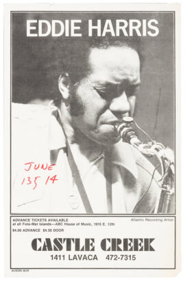 EDDIE HARRIS at CASTLE CREEK (ca. 1976) Concert poster