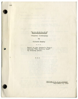 (Film noir) BOOMERANG (1946) Revised film script by Richard Murphy