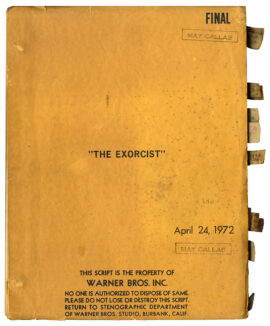 William Friedkin (director) THE EXORCIST (Apr 24, 1972) Revised final film script