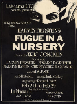 Harvey Fierstein (playwright, actor) FUGUE IN A NURSERY (1979) Signed theatre poster